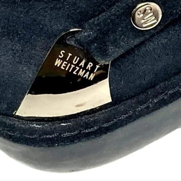 Stuart Weitzman Black Spanish Suede Slouch Wool Ankle Boots - Size 7.5 - Picture 11 of 12